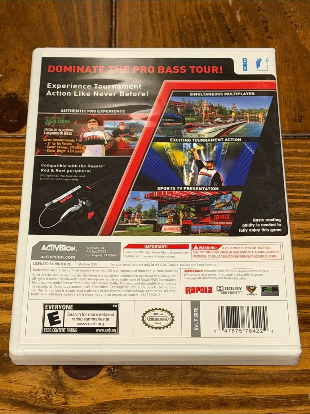Rapala Pro Bass Fishing Nintendo Wii Game Complete with Case and Manuel